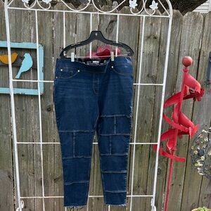 Nygard luxe Dark Blue Patchwork Ankle Jeans